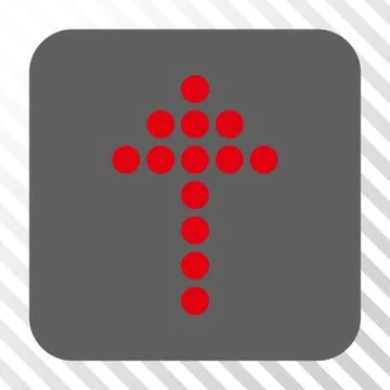 Dotted Arrow Up Rounded Square Button Illustrazione stock