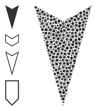 Dotted Arrowhead Down Composition of Round Dots with Similar Icons Illustrazione stock
