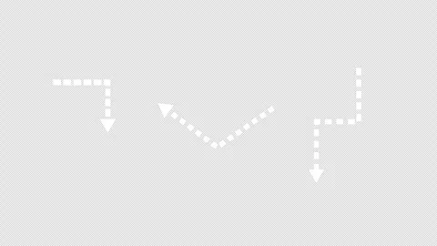 Dotted arrows animation on transparent background, Dotted arrows animation Stockbeeldmateriaal 283697768