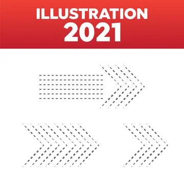 Dotted arrows set. Arrow halftone vector sign Stock Illustration