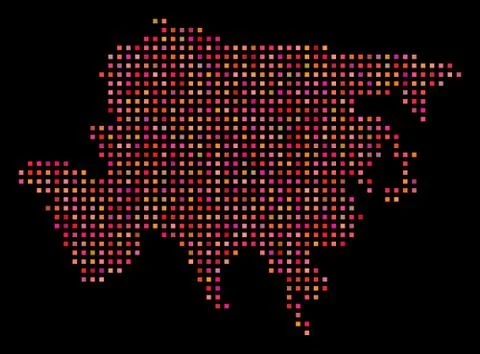 Dotted Asia Map イラスト素材
