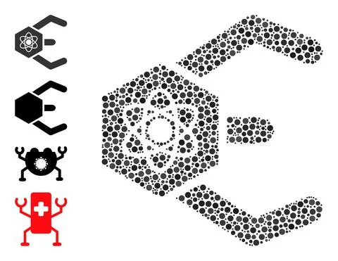 Dotted Atomic Bot Composition of Circles with Similar Icons イラスト素材