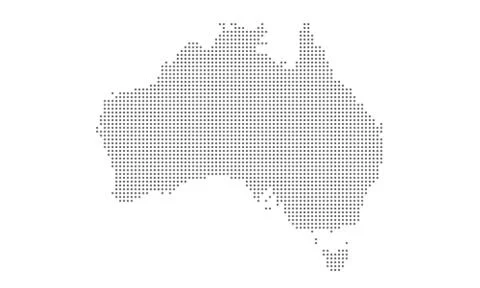Dotted australia map vector, isolated background Stock Illustration