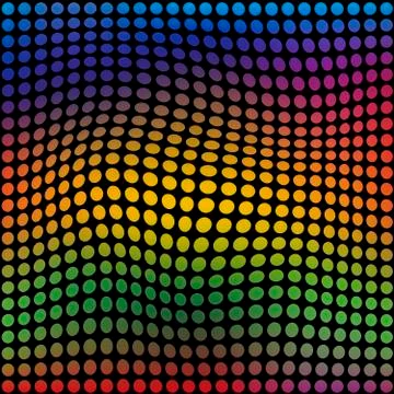 Dotted background in rainbow colors. Squared and editable. Stock Illustration
