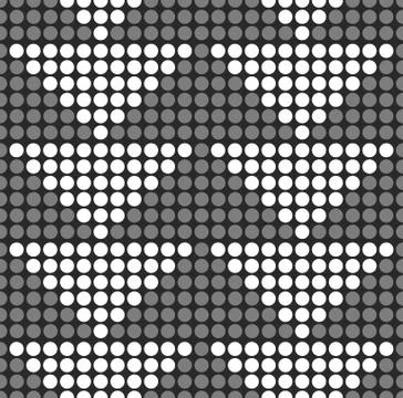 Dotted background with triangles. Grayscale monochrome pattern. Seamless tile Stock Illustration