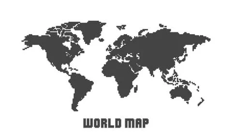 Dotted blank black world map isolated on white background. World map vector t 스톡 일러스트