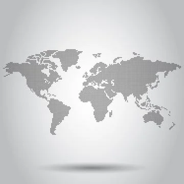 Dotted blank world map icon. Business concept world map pictogram. Vector ill Stock Illustration
