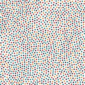 Dotted bright colorful seamless pattern. Polka dot hand drawn background. Retro イラスト素材