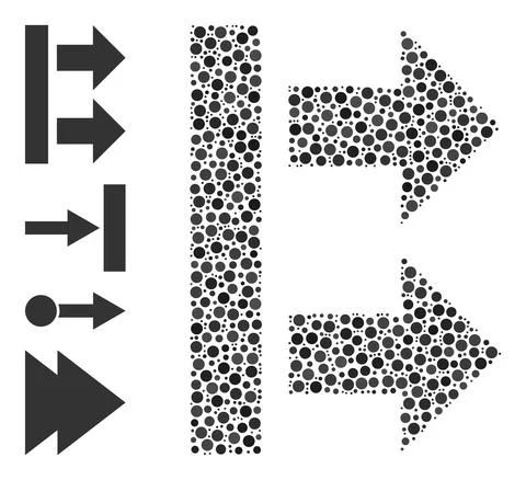 Dotted Bring Right Collage of Rounded Dots and Bonus Icons Stock Illustration