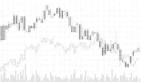 Dotted candlestick chart monochrome design, buy and sell data analytics, stock 스톡 일러스트