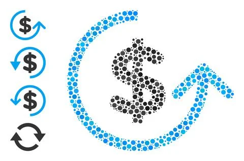Dotted Chargeback Mosaic of Circles and Other Icons 스톡 일러스트