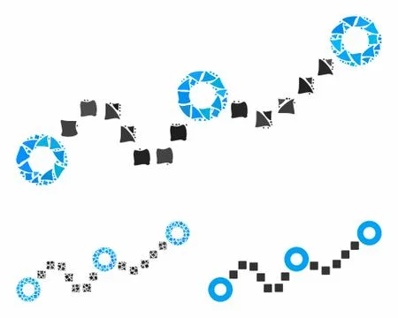 Dotted chart Composition Icon of Uneven Parts Stock Illustration