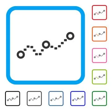 Dotted Chart Framed Icon Stock Illustration