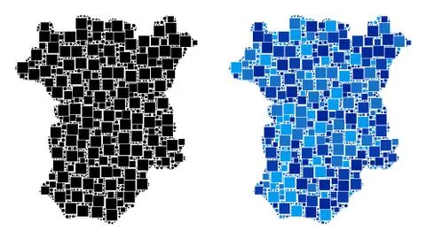 Dotted Chechnya Map with Blue Variant Stock Illustration