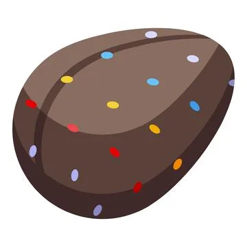 Dotted chocolate egg icon isometric vector. Easter milk Stock Illustration