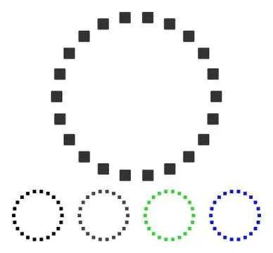 Dotted Circle Flat Icon Stock Illustration