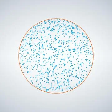 Dotted circle HD background , dots, point different size, scale. Design element Stock Illustration