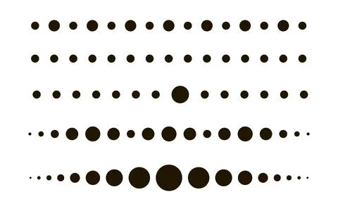Dotted circle line set. Dot black colored. Flat design. Vector Stock Illustration