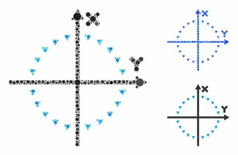 Dotted circle plot Composition Icon of Spheric Items Ilustración de archivo
