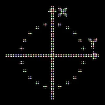 Dotted Circle Plot Halftone Collage of Dots Ilustración de archivo