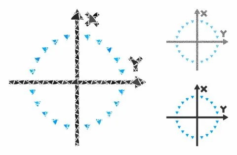 Dotted circle plot Mosaic Icon of Inequal Parts Ilustración de archivo