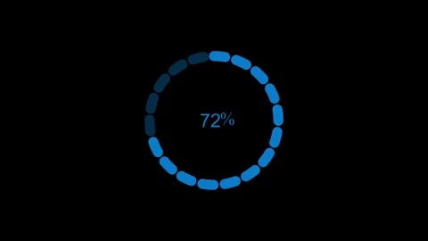 Dotted circle progress indicator showing percent animation Video stock 336910032