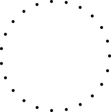 Dotted circle. Round dotted circle set, dotted line circle frame, circle shapes Stock Illustration