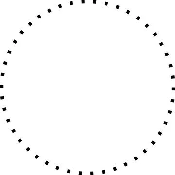 Dotted circle. Round dotted circle set, dotted line circle frame, circle shapes Stock Illustration