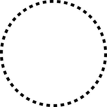 Dotted circle. Round dotted circle set, dotted line circle frame, circle shapes Stock Illustration