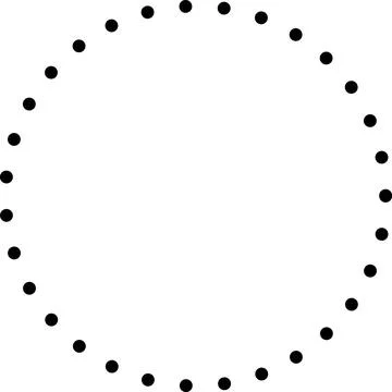 Dotted circle. Round dotted circle set, dotted line circle frame, circle shapes Stock Illustration