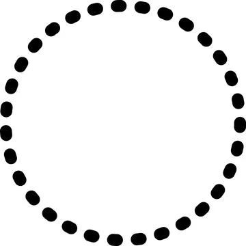 Dotted circle. Round dotted circle set, dotted line circle frame, circle shapes Stock Illustration