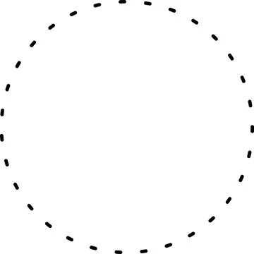 Dotted circle. Round dotted circle set, dotted line circle frame, circle shapes Stock Illustration