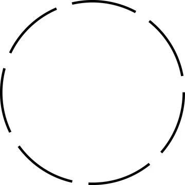 Dotted circle. Round dotted circle set, dotted line circle frame, circle shapes Stock Illustration