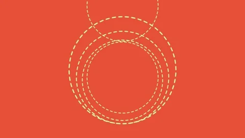 Dotted Circle Spin White Yellow Rings Orange Background Stock Footage 332914622