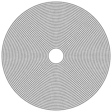 Dotted circular element. Mononochrome black and white illustration on white. Stock Illustration