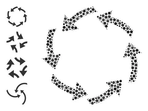 Dotted Circulation Composition of Circles with Other Icons 스톡 일러스트