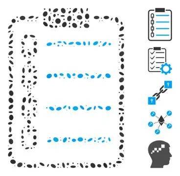 Dotted Collage Blockchain Contract 스톡 일러스트