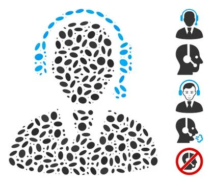 Dotted Collage Call Center Manager 스톡 일러스트