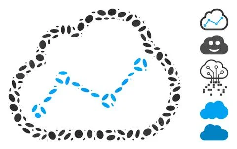 Dotted Collage Chart Cloud Illustrazione stock
