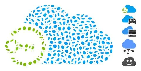 Dotted Collage Cloud Login Stock Illustration