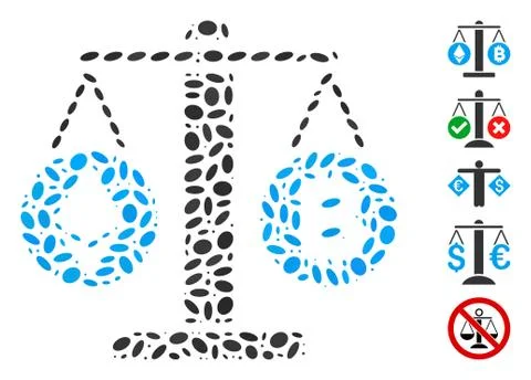 Dotted Collage Cryptocurrency Weight Stock Illustration