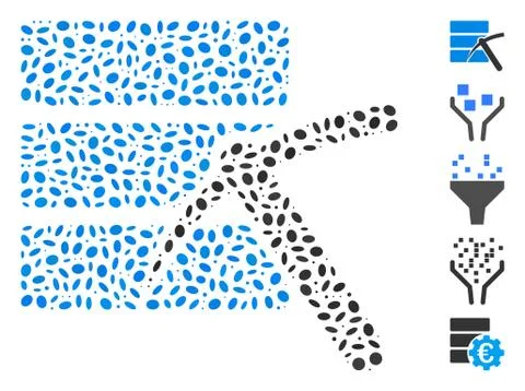 Dotted Collage Data Mining Stock Illustration