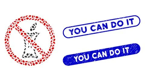 Dotted Collage Do Not Litter with Scratched You Can Do It Seals Ilustración de archivo
