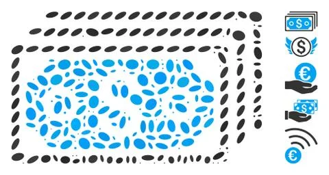 Dotted Collage Dollar Banknotes Stock Illustration