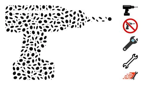 Dotted Collage Drill Ilustração Stock