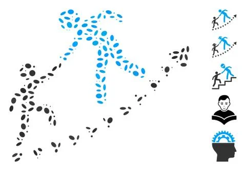 Dotted Collage Education Progress 스톡 일러스트