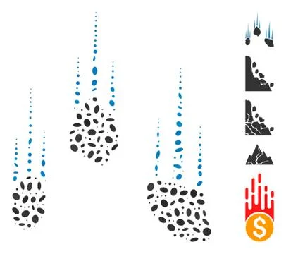 Dotted Collage Falling Rocks Illustrazione stock