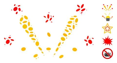 Dotted Collage Fireworks Explosion Illustrazione stock
