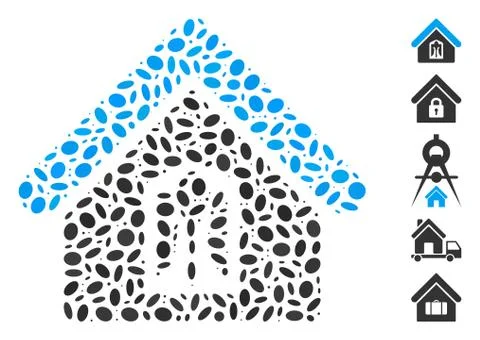 Dotted Collage Home Ilustração Stock