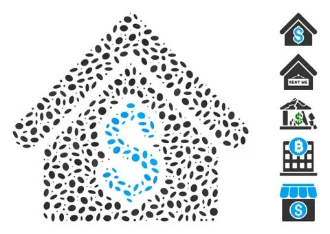 Dotted Collage House Rent Ilustração Stock